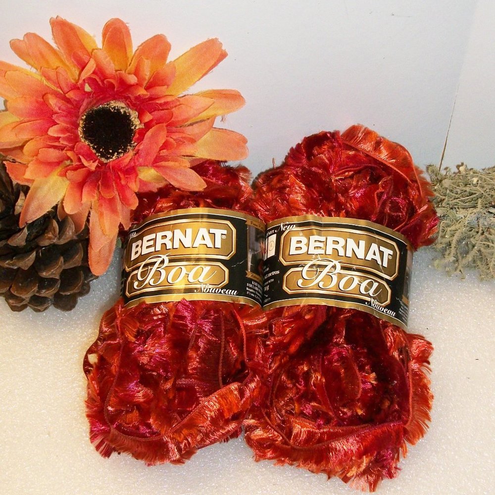 2 BERNAT Yarn BOA Skeins NEW 50g Phoenix Orange